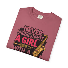 Saxophone Girl T-Shirt, Music Lover Gift, Unisex Tee, Cute Music T-Shirt, Jazz Apparel, Inspirational Quote Shirt
