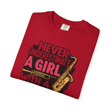 Saxophone Girl T-Shirt, Music Lover Gift, Unisex Tee, Cute Music T-Shirt, Jazz Apparel, Inspirational Quote Shirt