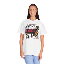 Saxophone Girl T-Shirt, Music Lover Gift, Unisex Tee, Cute Music T-Shirt, Jazz Apparel, Inspirational Quote Shirt