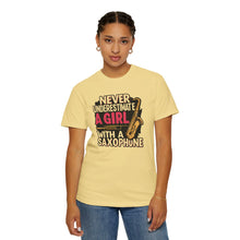 Saxophone Girl T-Shirt, Music Lover Gift, Unisex Tee, Cute Music T-Shirt, Jazz Apparel, Inspirational Quote Shirt