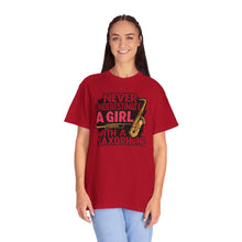 Saxophone Girl T-Shirt, Music Lover Gift, Unisex Tee, Cute Music T-Shirt, Jazz Apparel, Inspirational Quote Shirt