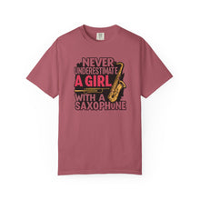 Saxophone Girl T-Shirt, Music Lover Gift, Unisex Tee, Cute Music T-Shirt, Jazz Apparel, Inspirational Quote Shirt