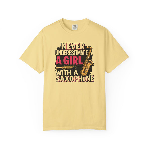 Saxophone Girl T-Shirt, Music Lover Gift, Unisex Tee, Cute Music T-Shirt, Jazz Apparel, Inspirational Quote Shirt