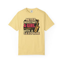 Saxophone Girl T-Shirt, Music Lover Gift, Unisex Tee, Cute Music T-Shirt, Jazz Apparel, Inspirational Quote Shirt