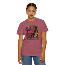 Saxophone Girl T-Shirt, Music Lover Gift, Unisex Tee, Cute Music T-Shirt, Jazz Apparel, Inspirational Quote Shirt
