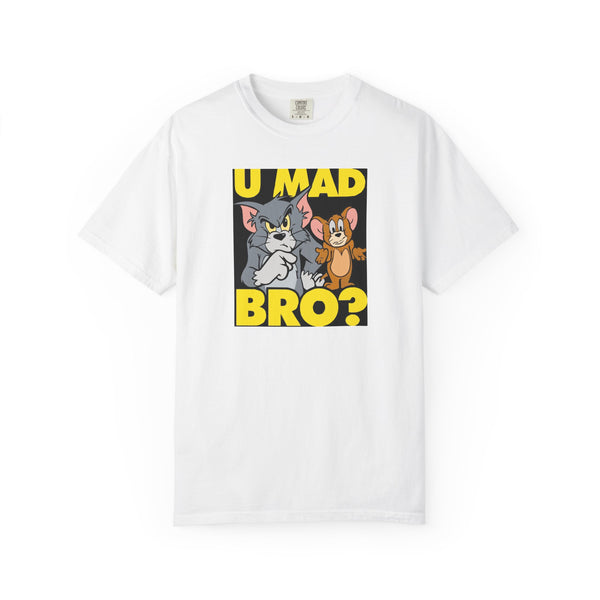 Humorous Unisex T-Shirt - 'U MAD BRO?' Vintage Cartoon Design