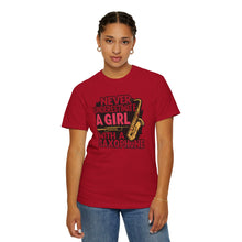 Saxophone Girl T-Shirt, Music Lover Gift, Unisex Tee, Cute Music T-Shirt, Jazz Apparel, Inspirational Quote Shirt
