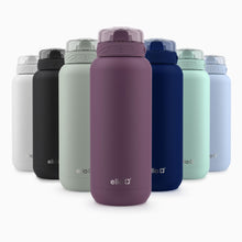 Ello Cooper 32oz Stainless Steel Water Bottle with Straw and Carry Handle, Double Walled and Vacuum Insulated Metal, Leak Proof Locking Lid with Soft Silicone Spout, Reusable, BPA Free, Black