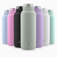 Ello Cooper 32oz Stainless Steel Water Bottle with Straw and Carry Handle, Double Walled and Vacuum Insulated Metal, Leak Proof Locking Lid with Soft Silicone Spout, Reusable, BPA Free, Black