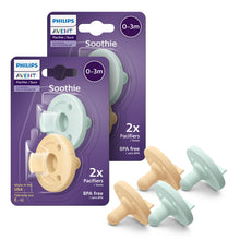 Philips Avent Soothie 0-3 Months Orthodontic Baby Pacifiers, 100% Silicone Pacifiers, One Piece, BPA-Free, Green, 4 Pack, Model SCF190/41