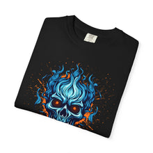 Firestorm Skull Unisex Garment-Dyed T-Shirt - Bold Graphic Tee for Halloween and Festivals