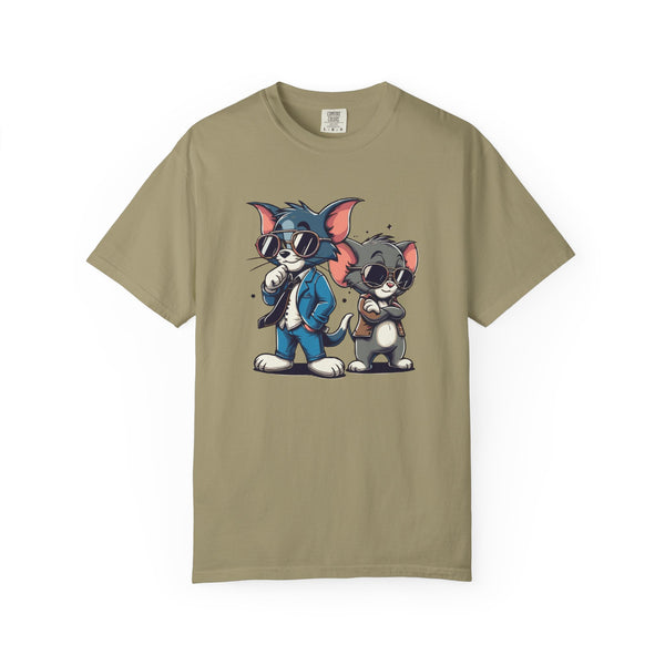 Cool Cartoon Duo Unisex Garment-Dyed T-Shirt