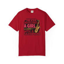 Saxophone Girl T-Shirt, Music Lover Gift, Unisex Tee, Cute Music T-Shirt, Jazz Apparel, Inspirational Quote Shirt