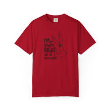 Playful Unisex T-Shirt - 'I’m Not Always Right But I’m Never Wrong', Funny Apparel, Gift for Friends, Casual Wear, Humor Shirt
